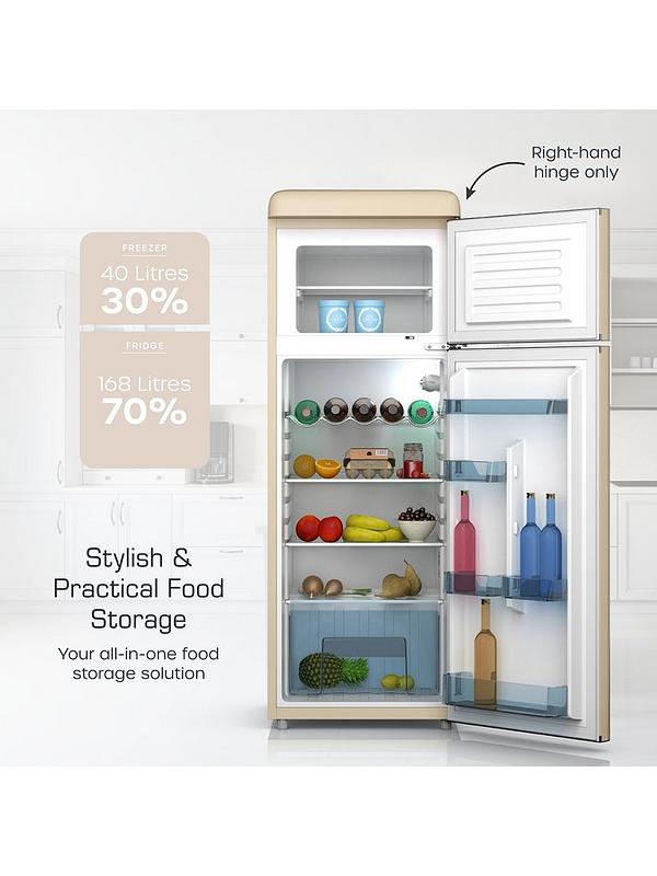 Swan SR11010CNE Retro Cream Top Mounted Fridge Freezer 208L - Image 3